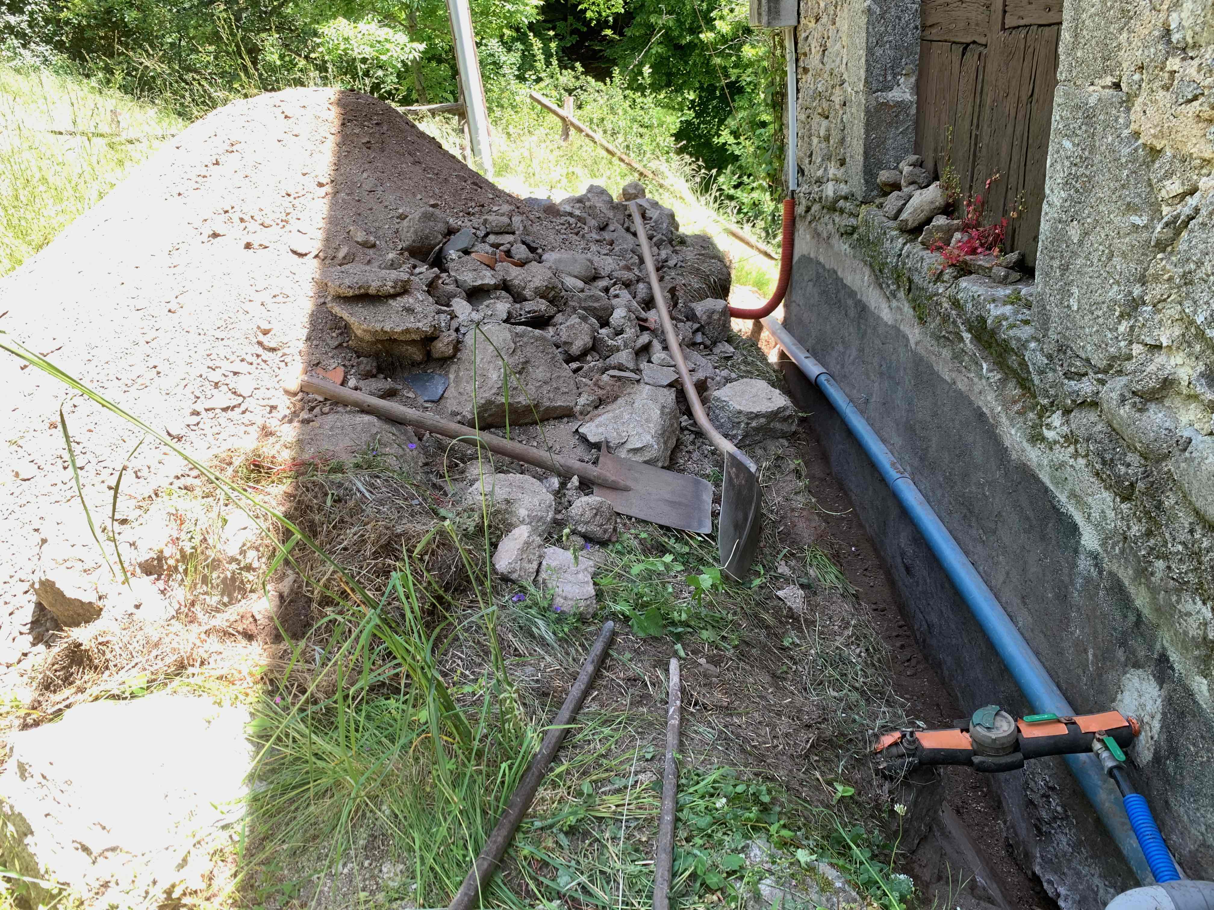 Tranché du drain
