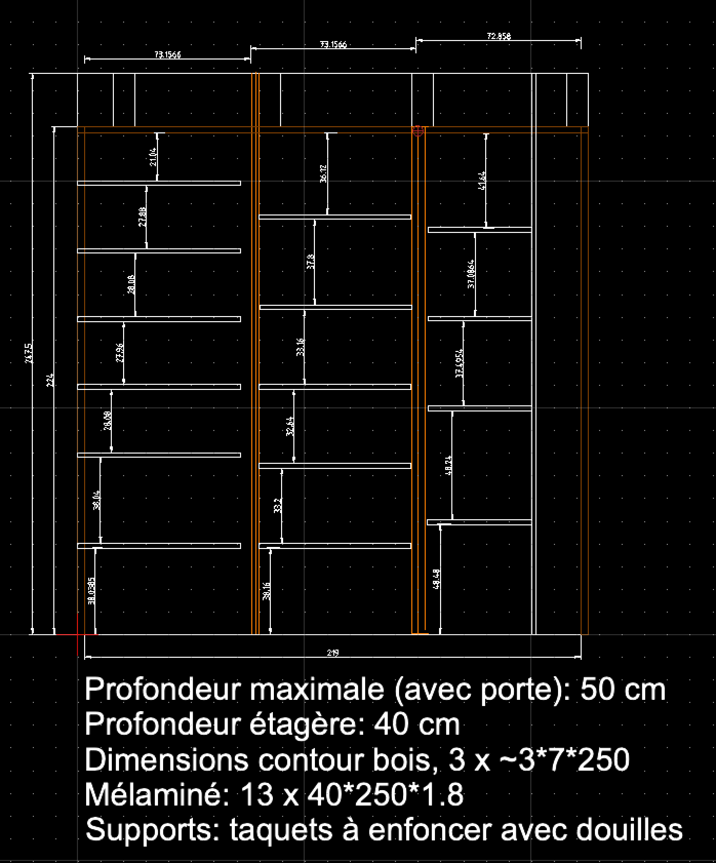 Plan du placard de la cuisine