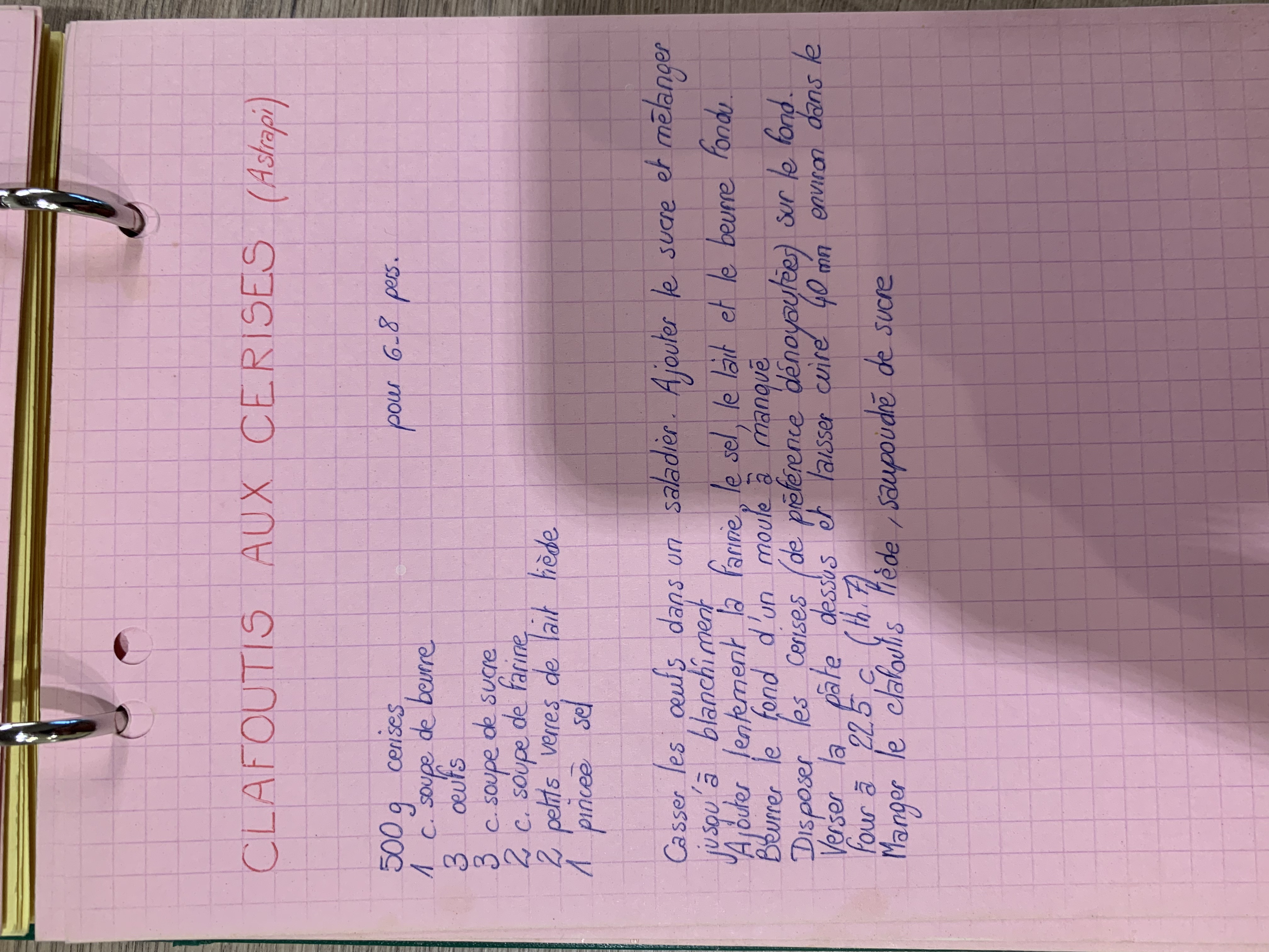 Photo de la recette du clafoutis aux cerises